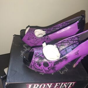 Iron Fist Purple Peep Toe Heels